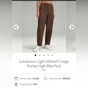 Lululemon Light Utilitech Cargo Pocket High-Rise Pant